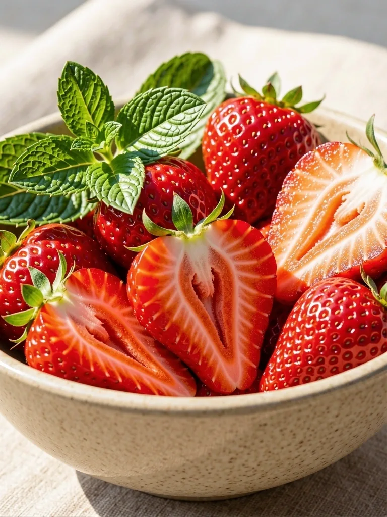 Vibrant red strawberries